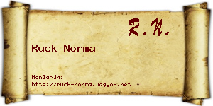 Ruck Norma névjegykártya